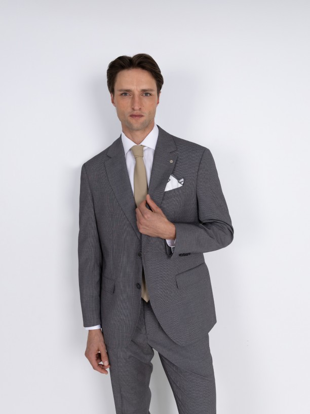 Fato de micro padro regular fit