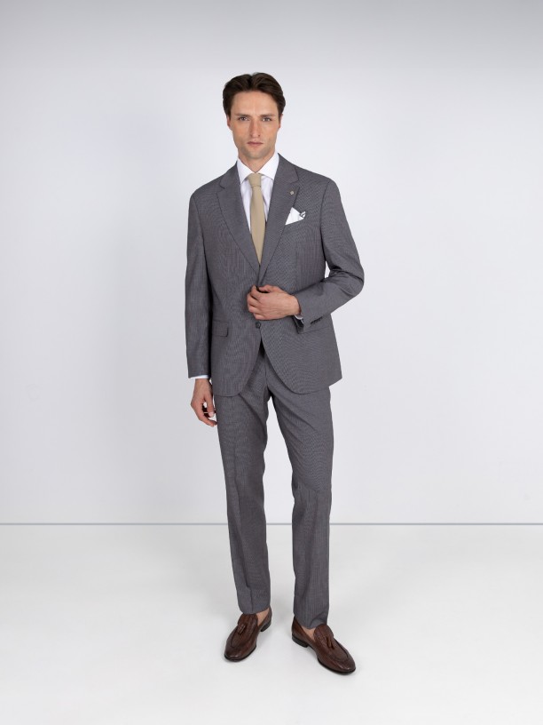 Fato de micro padro regular fit