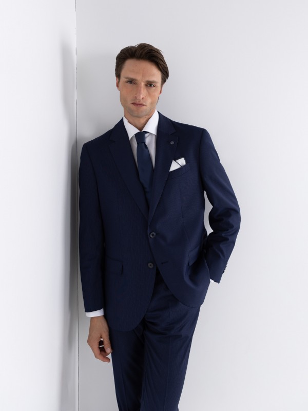 Fato de micro padrão regular fit Fato de micro padrão regular fit