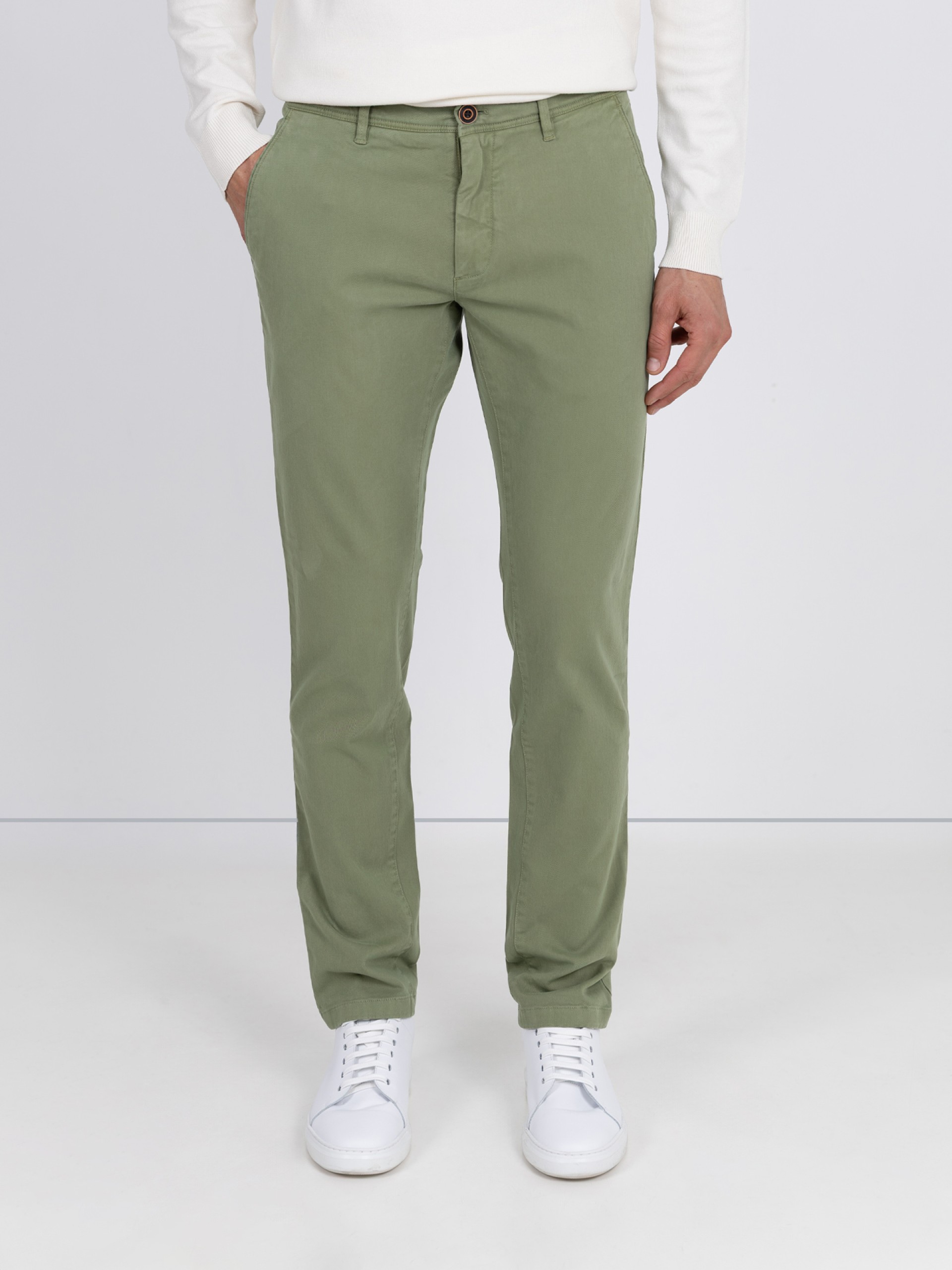 Calças chino de algodão elástico