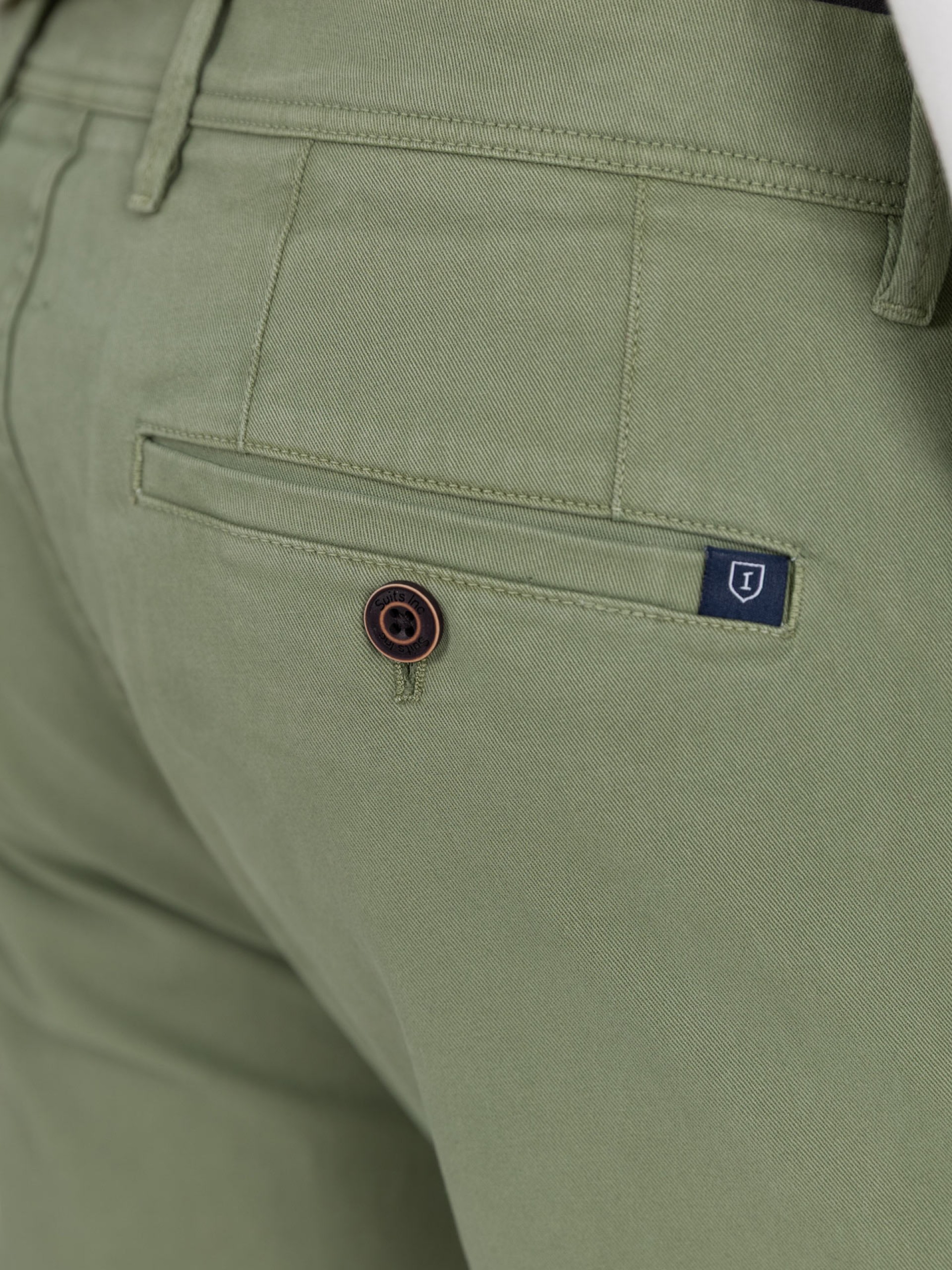 Calças chino de algodão elástico