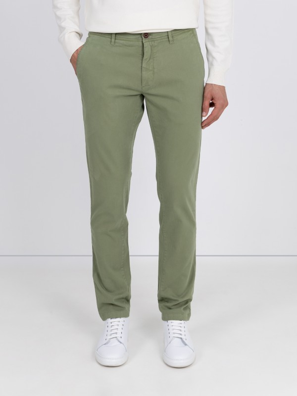 Stretch cotton chino trousers