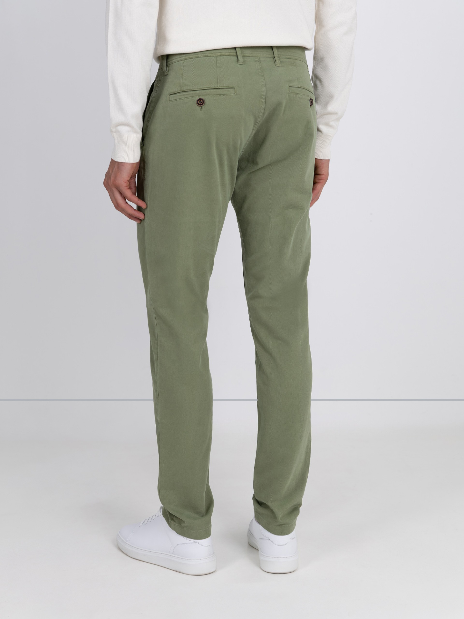 Calças chino de algodão elástico