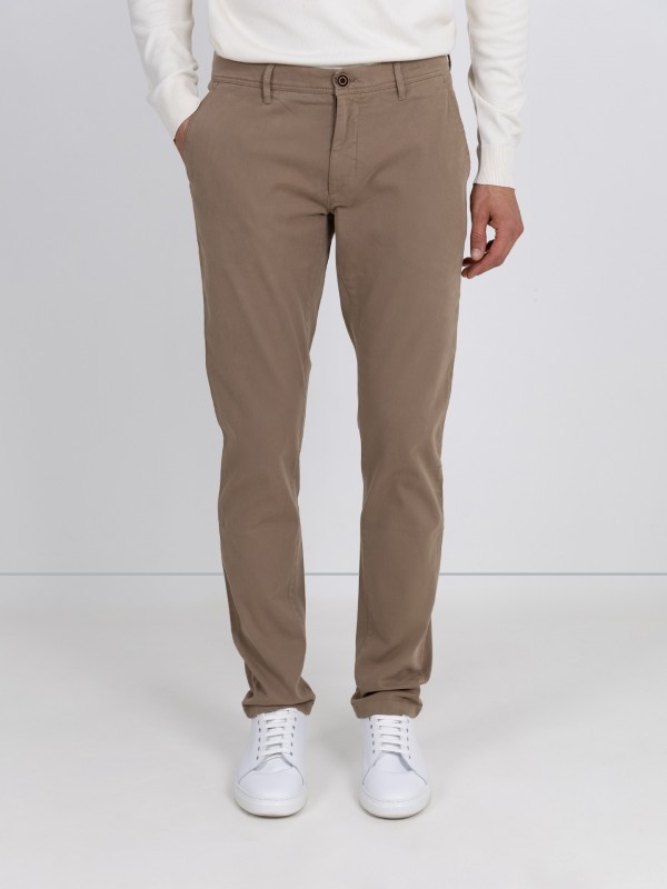 Stretch cotton chino trousers