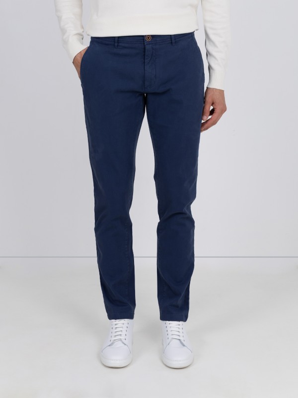 Stretch cotton chino trousers