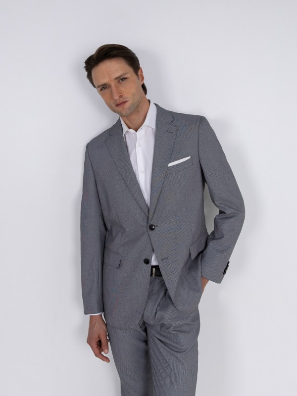 Fato de micro padrão regular fit Fato de micro padrão regular fit