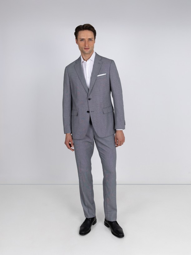 Fato de micro padro regular fit