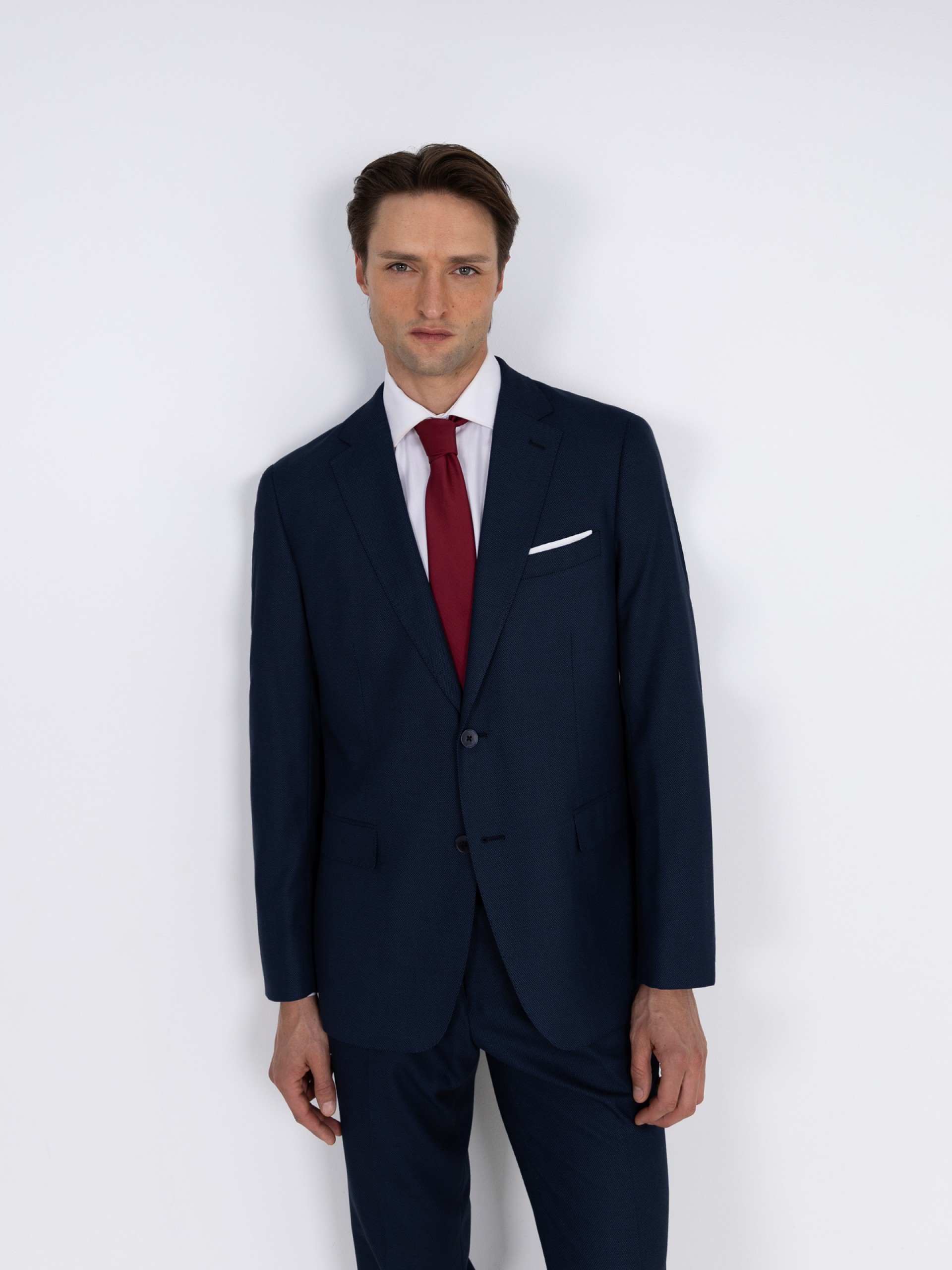 Fato de micro padrão regular fit