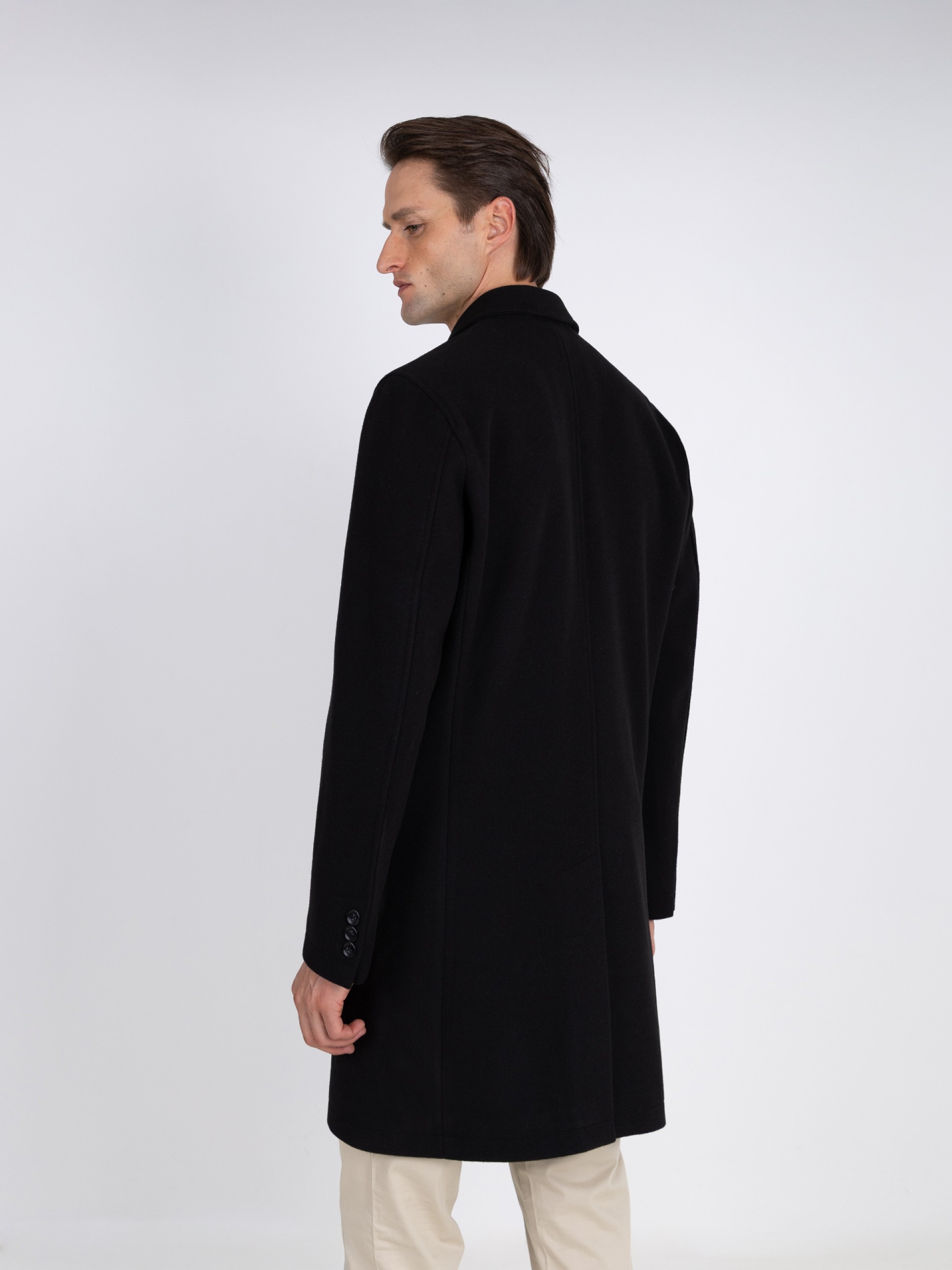 Slim fit overcoat classic lapel