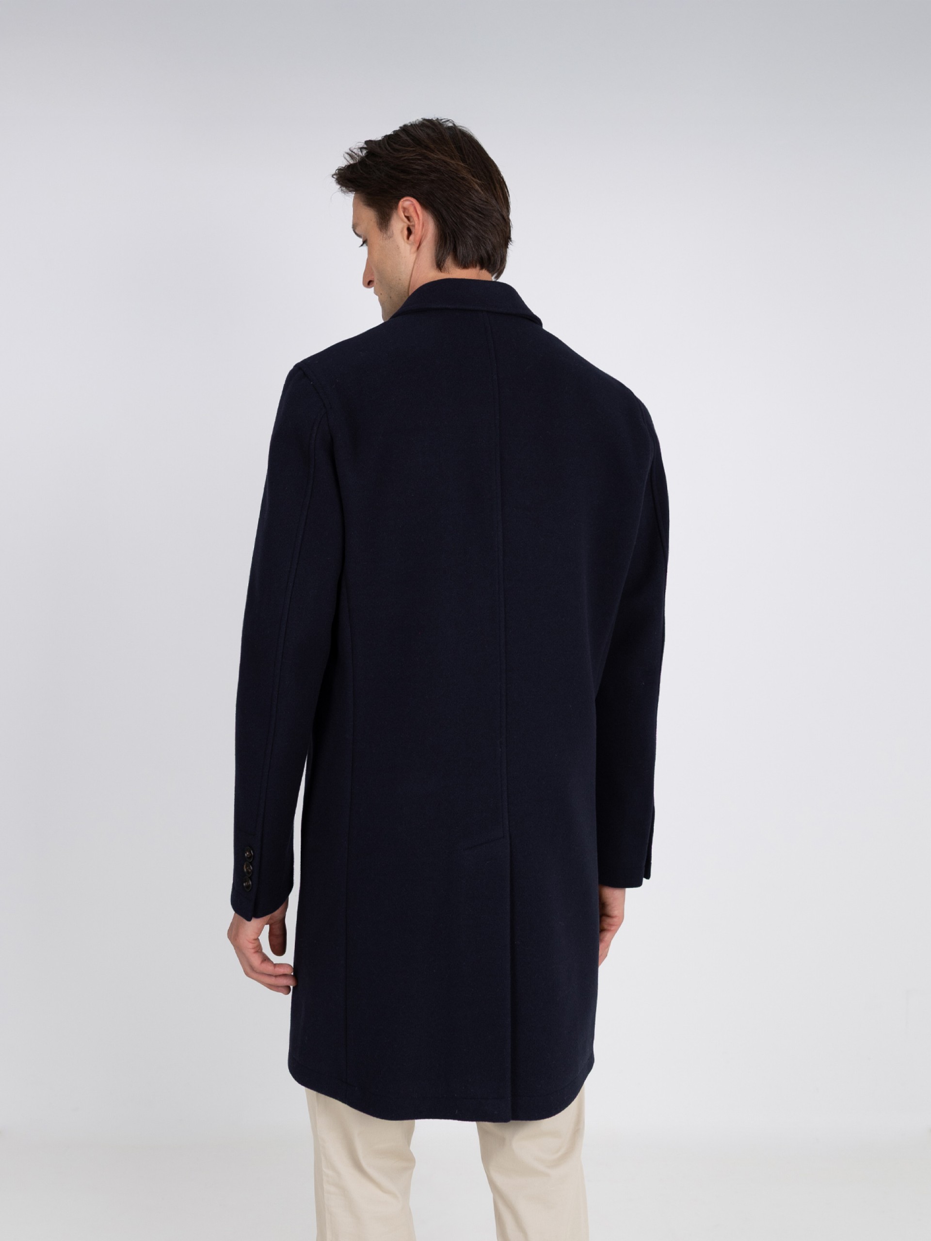 Slim fit overcoat classic lapel