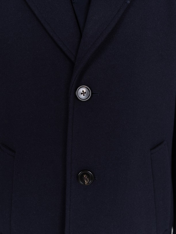 Sobretudo slim fit lapela clssica