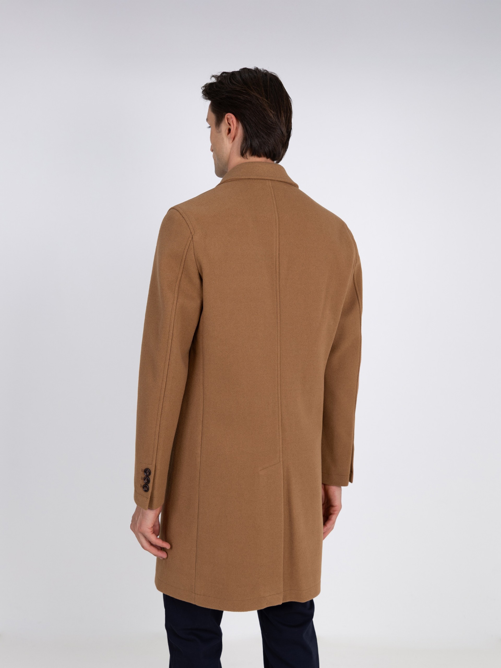 Slim fit overcoat classic lapel