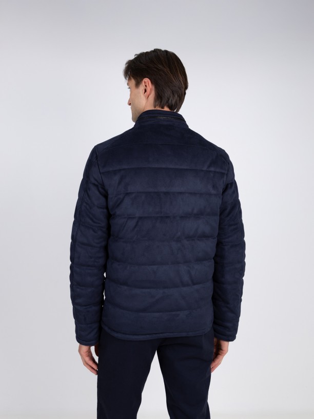 Chaqueta acolchada con efecto ante