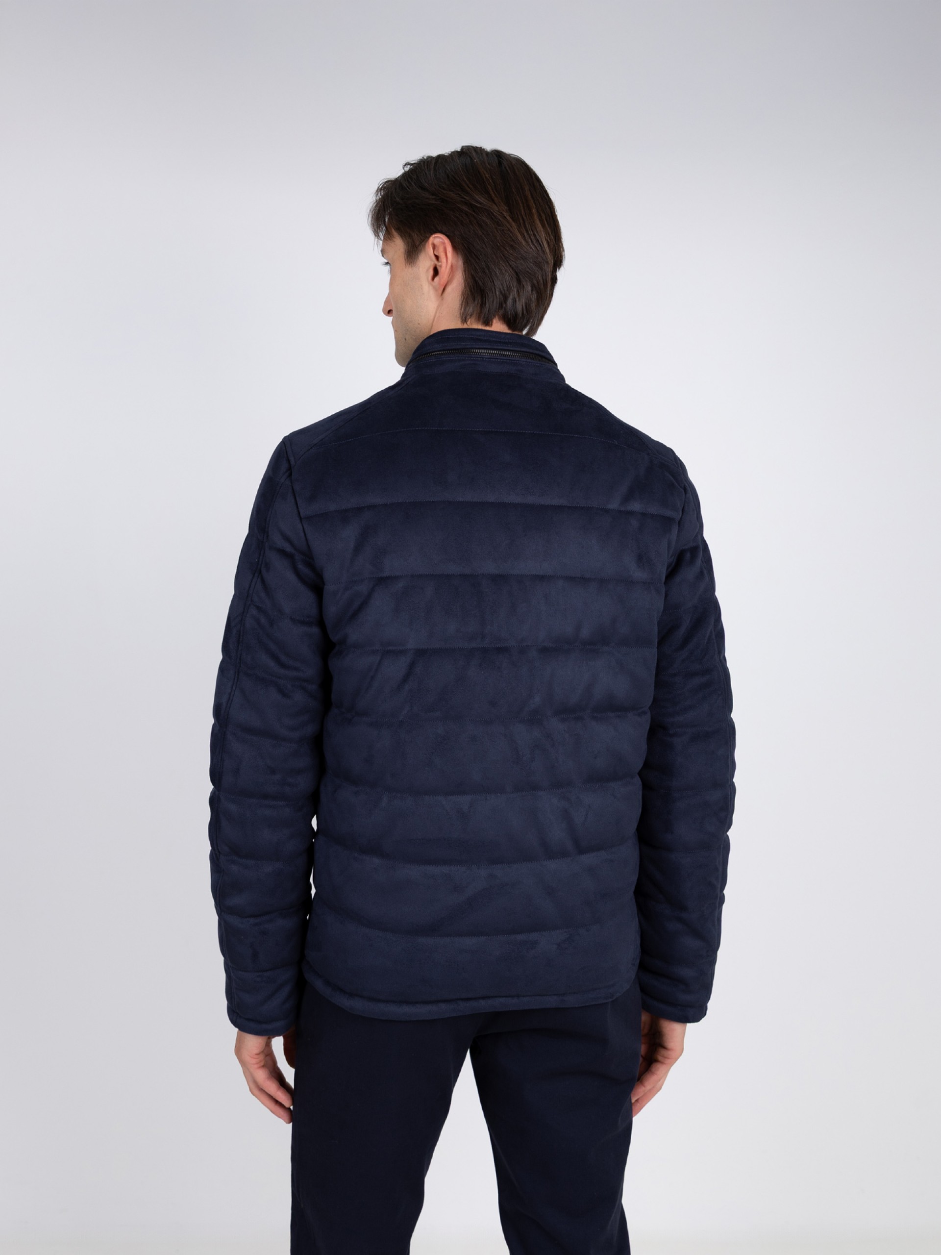 Quilted jacket with suede effect