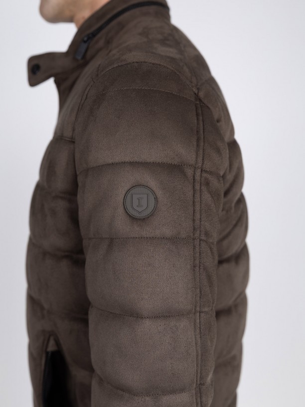 Chaqueta acolchada con efecto ante