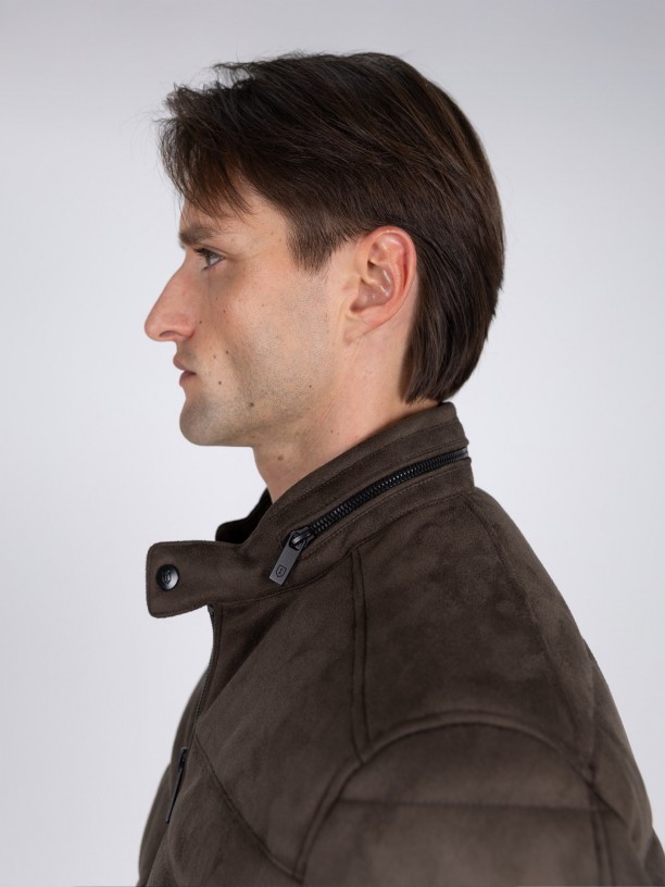 Chaqueta acolchada con efecto ante