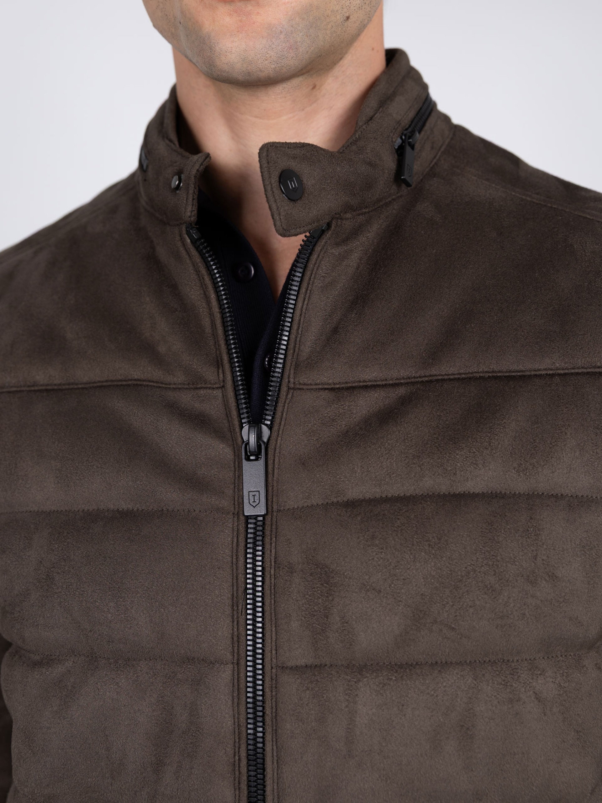 Chaqueta acolchada con efecto ante