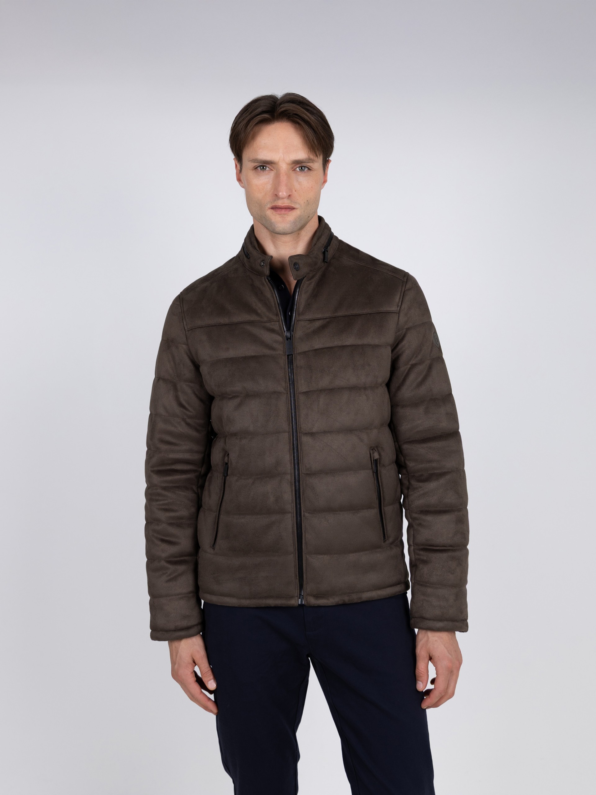 Chaqueta acolchada con efecto ante