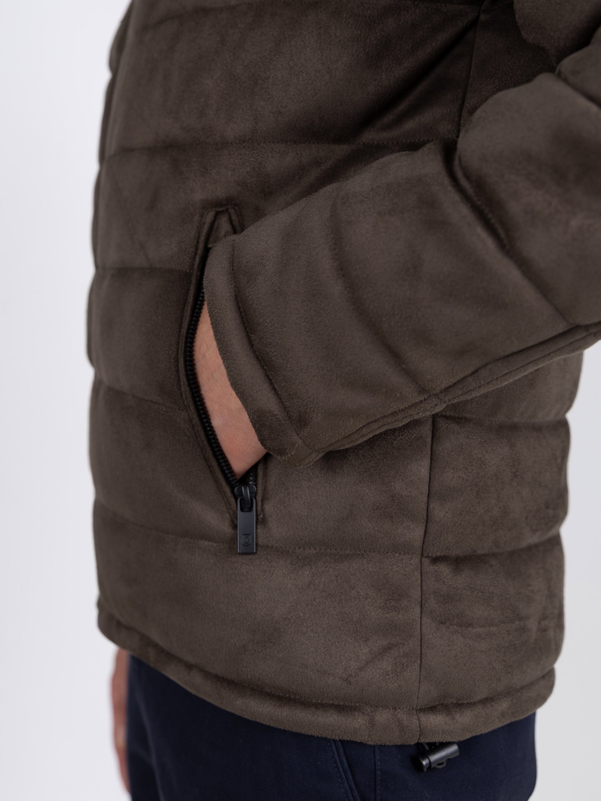 Chaqueta acolchada con efecto ante