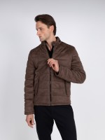Blus�o acolchoado com efeito camur�a