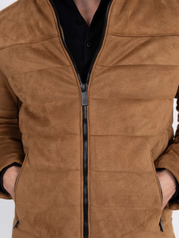 Chaqueta acolchada con efecto ante Chaqueta acolchada con efecto ante