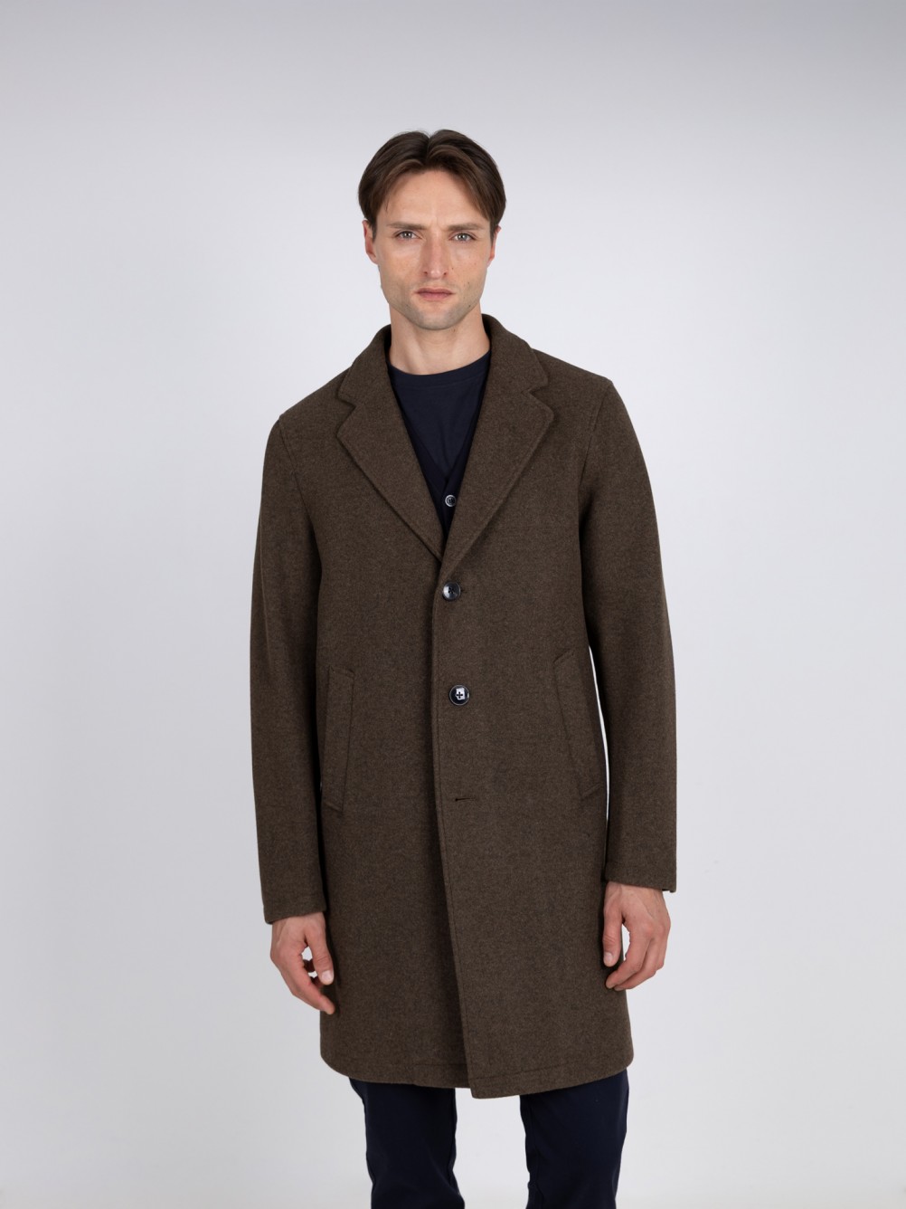 Overcoat with classic lapel