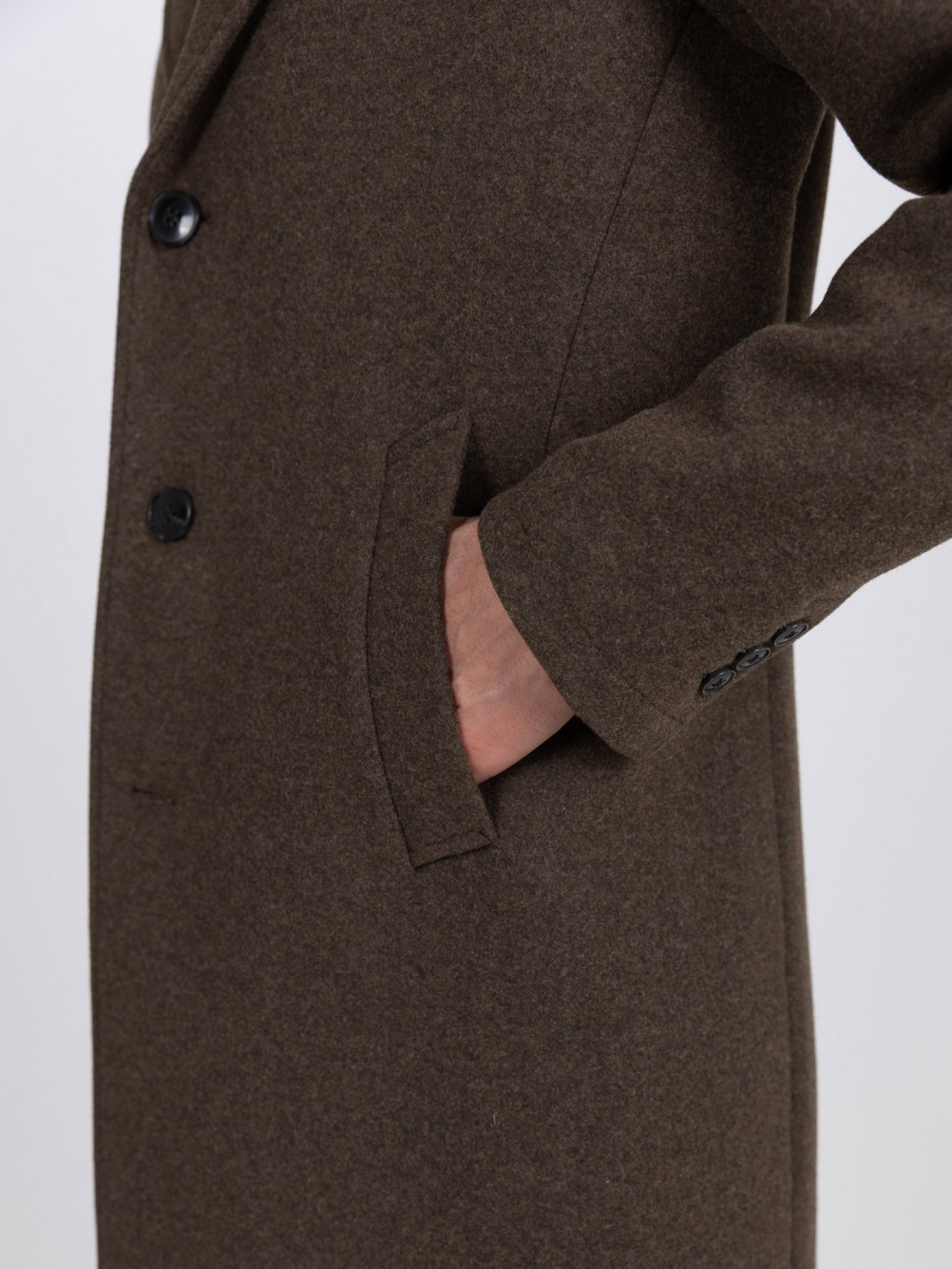 Overcoat with classic lapel