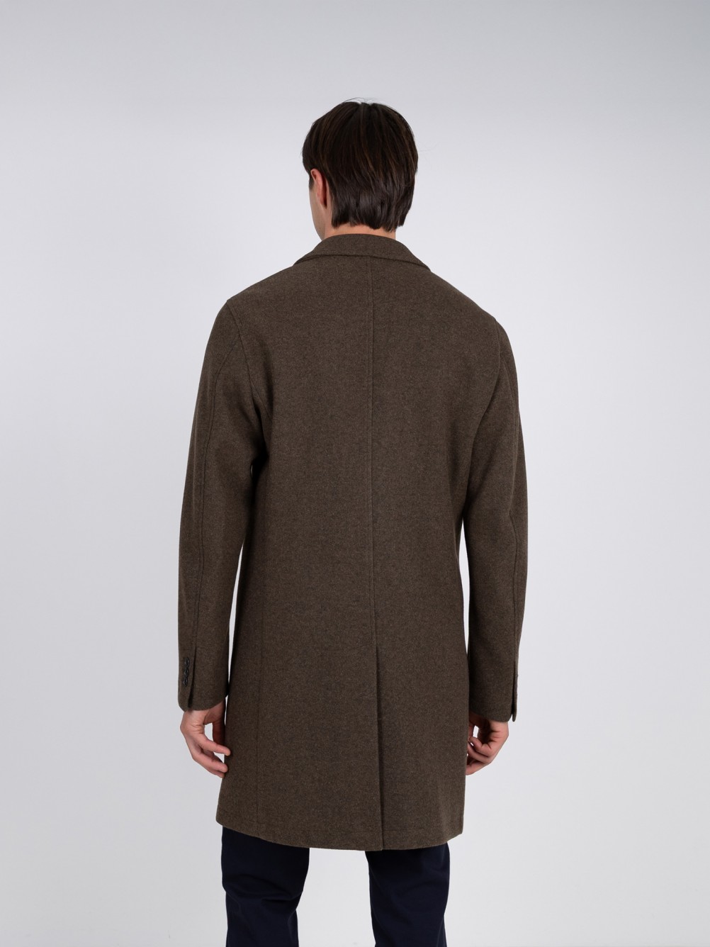 Overcoat with classic lapel