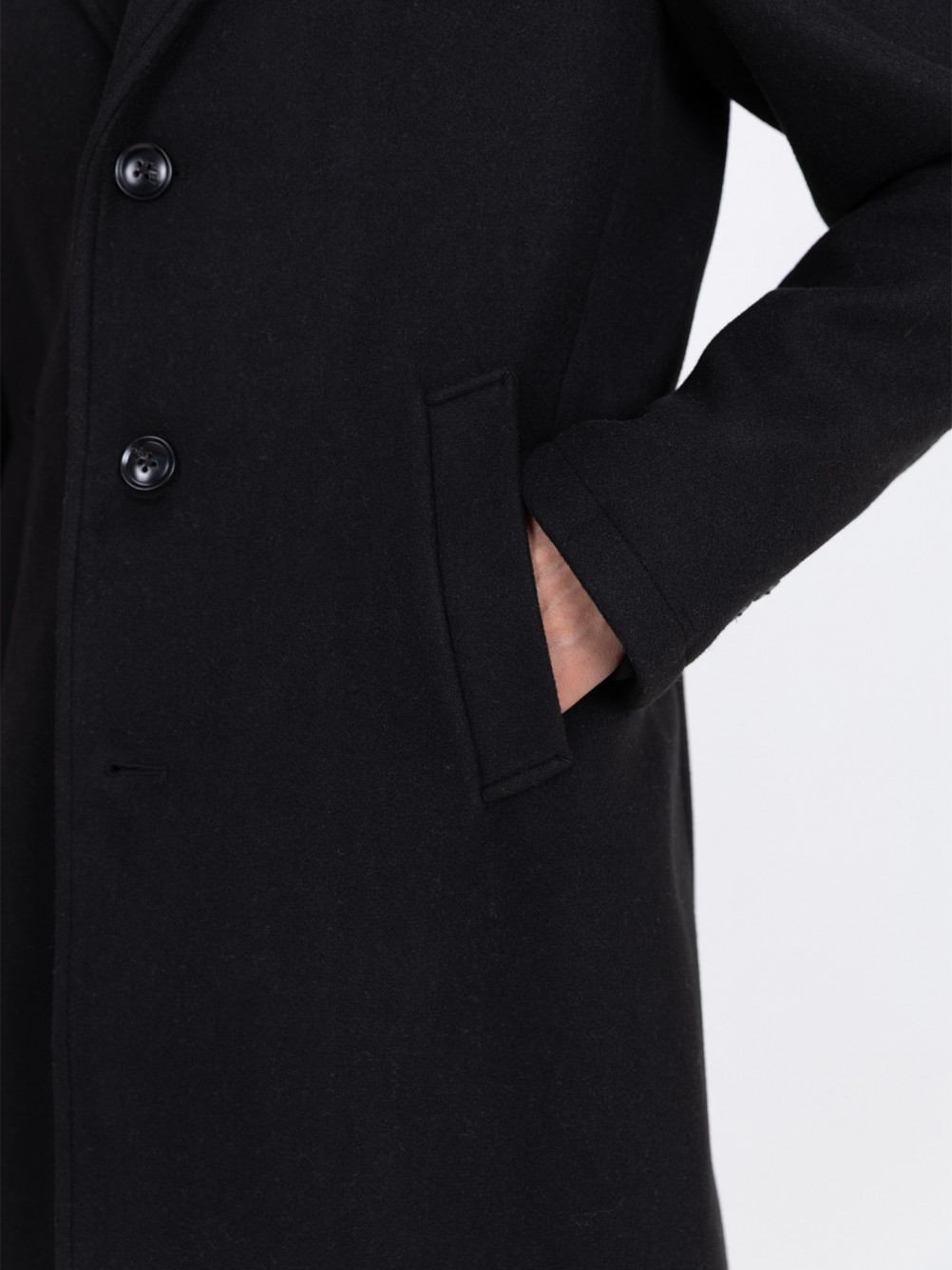 Overcoat with classic lapel