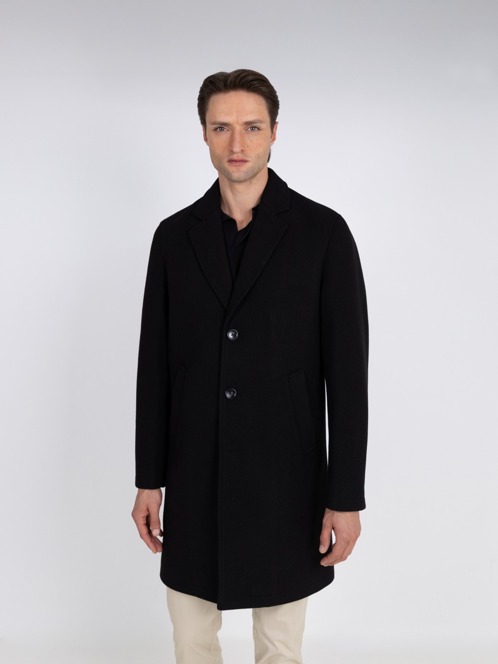 Sobretudo slim fit lapela cl�ssica