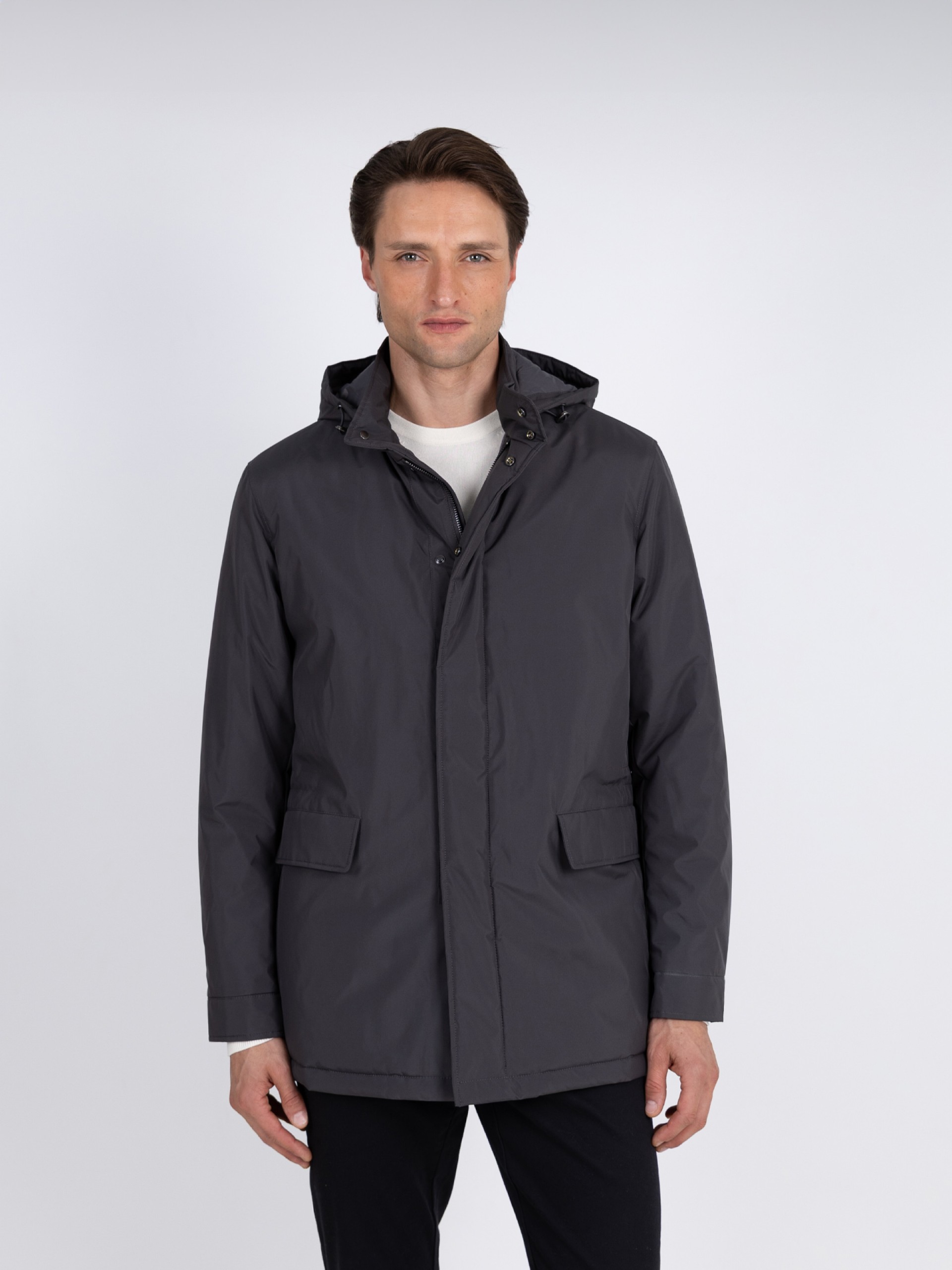Technical parka with hood
