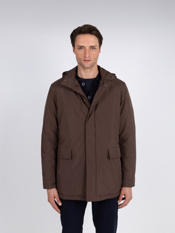Parka t�cnica com capuz