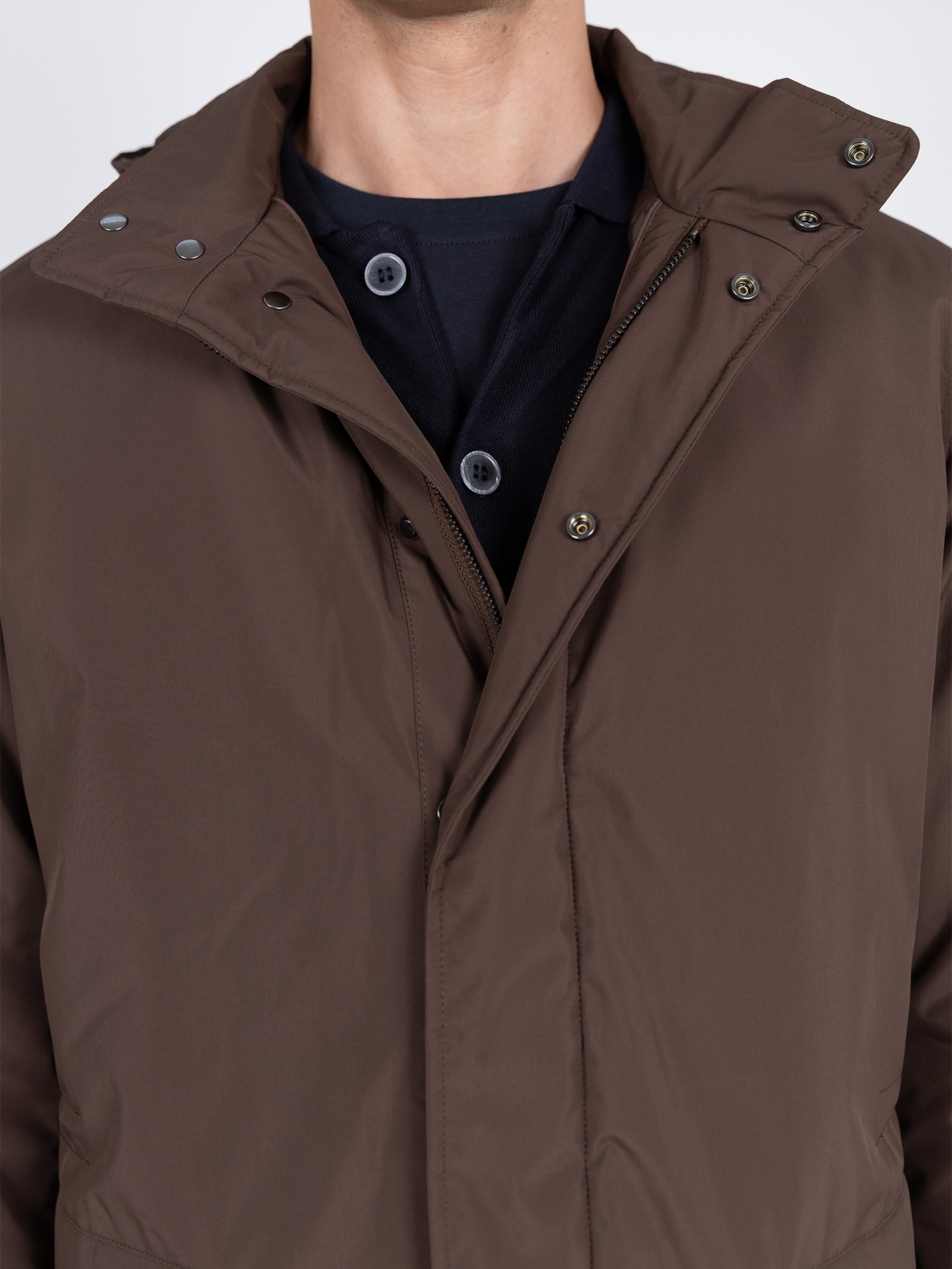Technical parka with hood
