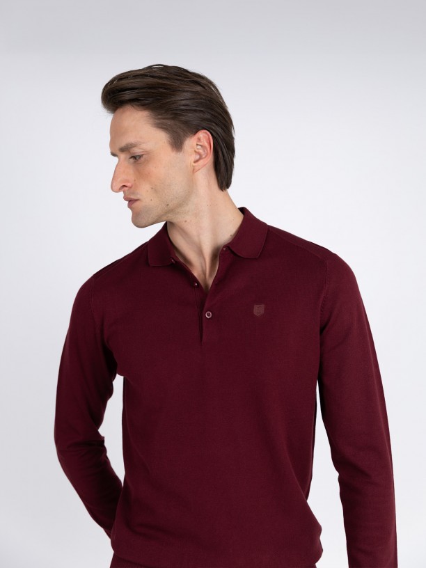 Long-sleeve knit polo