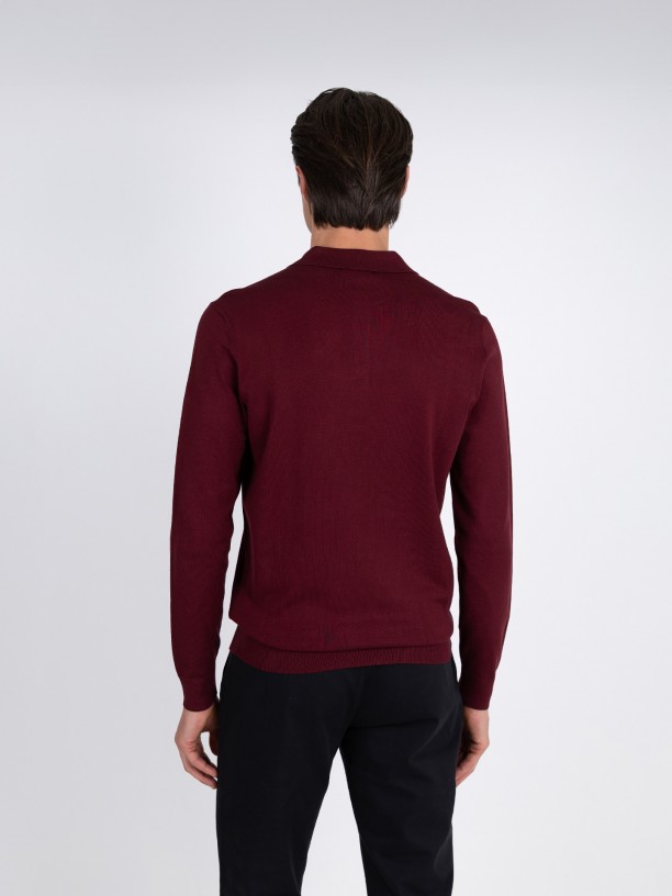 Long-sleeve knit polo