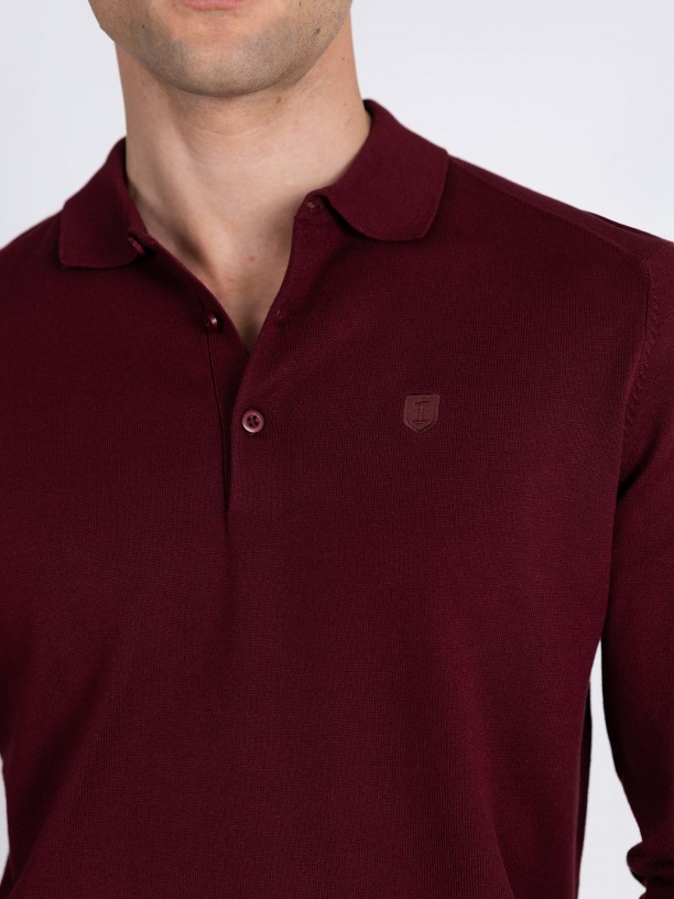 Long-sleeve knit polo