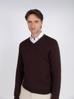 Camisola de malha decote em V Camisola de malha decote em V