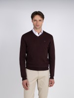 Camisola de malha decote em V Camisola de malha decote em V