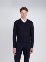 Camisola de malha decote em V Camisola de malha decote em V