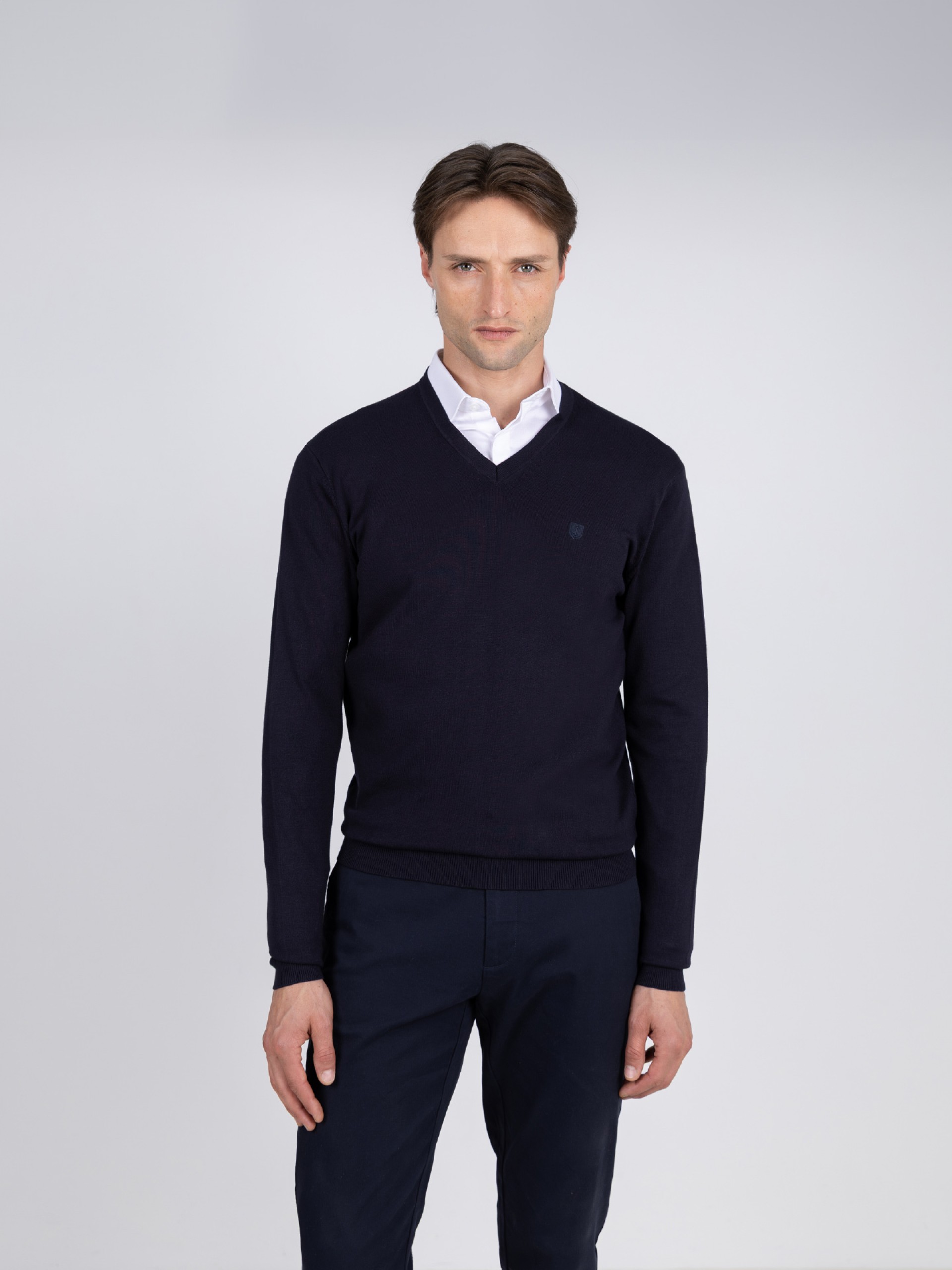 Camisola de malha decote em V