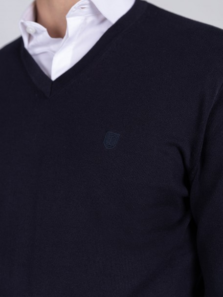 Jersey de punto con cuello en V Jersey de punto con cuello en V