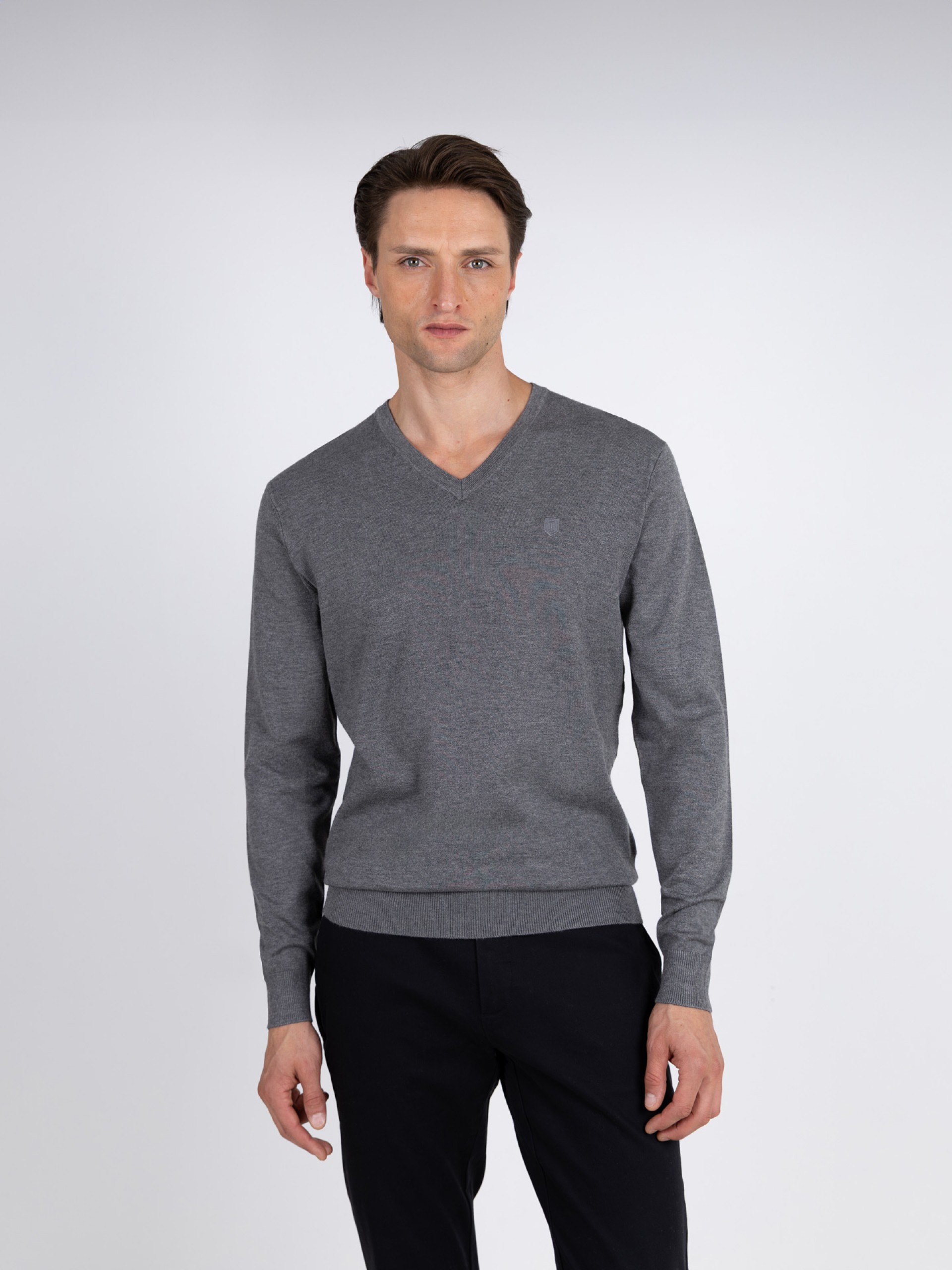 Camisola de malha decote em V