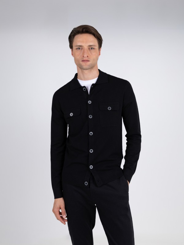 Plain knit jacket Plain knit jacket