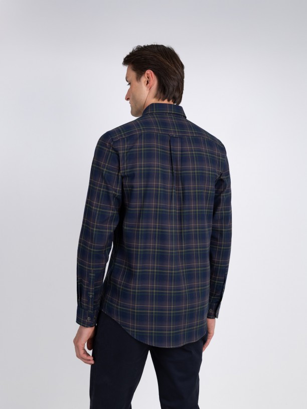 Camisa de algodn con estampado de cuadros