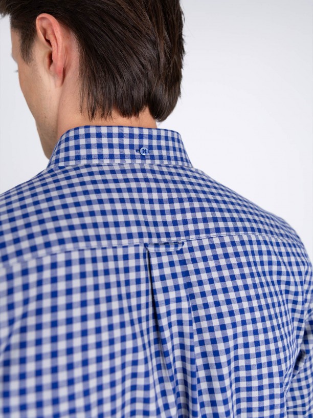 Camisa de algodn con estampado de cuadros