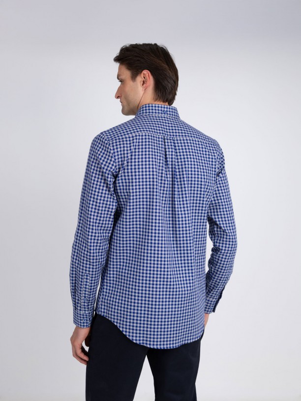 Camisa de algodn con estampado de cuadros