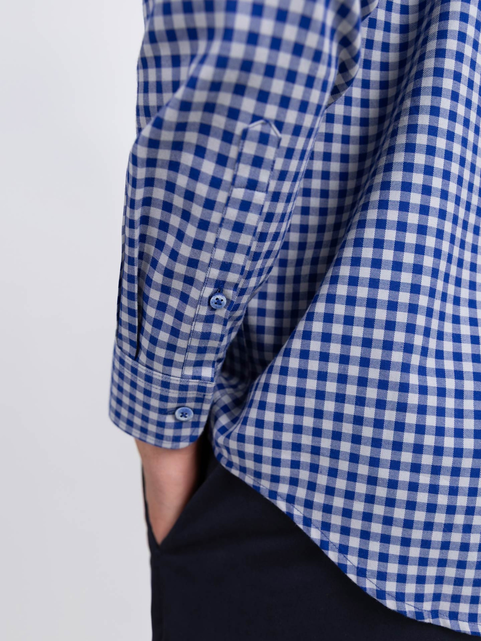 Camisa de algodão padrão xadrez