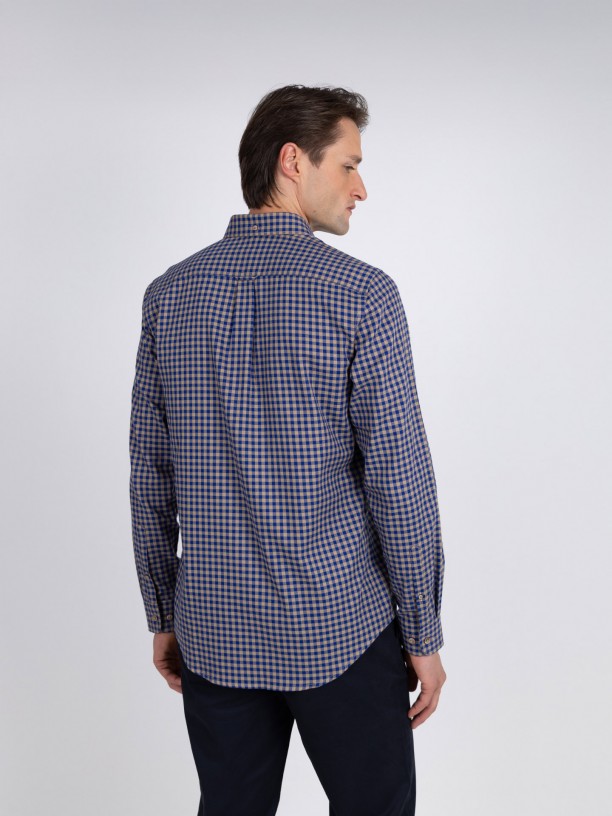 Camisa de algodn con estampado de cuadros