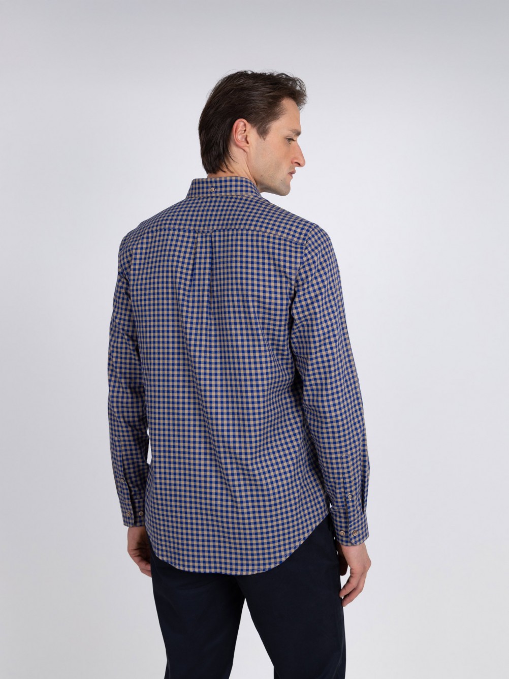 Camisa de algod�o padr�o xadrez