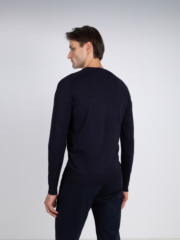 Plain knit cardigan